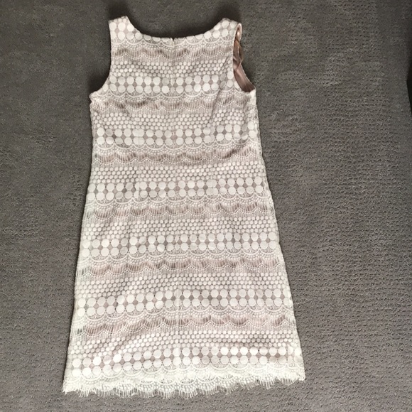Jessica Howard, size 12, White & Tan lace dress - Picture 2 of 6